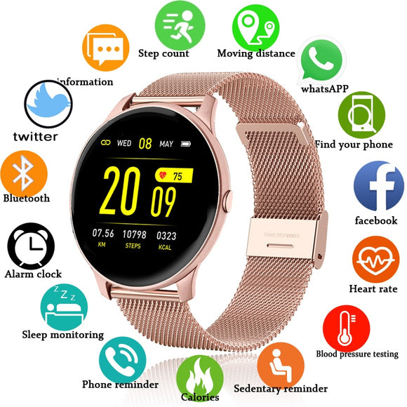 LIGE 2020 Fashion Smart Watch Ladies Heart Rate Blood Pressure
