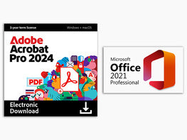 Adobe Acrobat Pro 2024: 3-Year Subscription + Microsoft Office Professional 2021: Lifetime License Bundle
